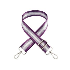 Wambere Adjustable Shoulder Strap Length 80-130 cm, 3.8 cm Wide Bag Strap, Replacement Strap for Handbags, Shoulder Strap with Carabiner, DIY Bag Accessories, for Shoulder Bags, Purple Silver Buckle