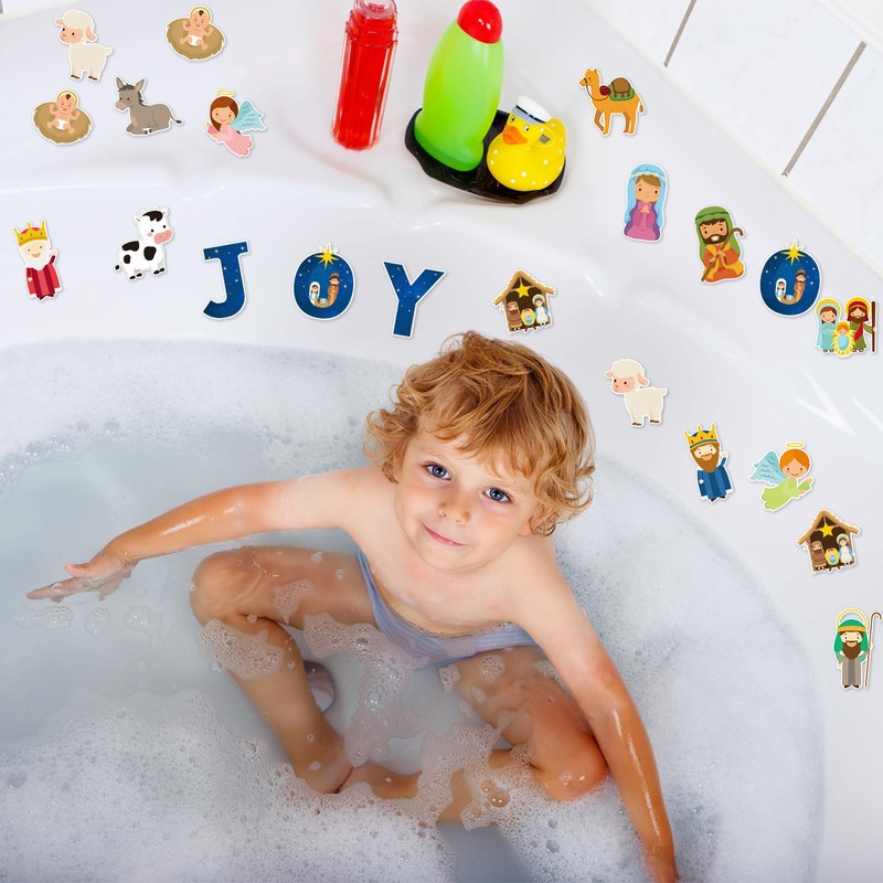 20 PCS Christmas Window Decor Nativity Thick Gel Clings Religious