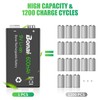 BONAI Rechargeable 9V Batteries 600mAh High Capacity, (4 Pack) 9