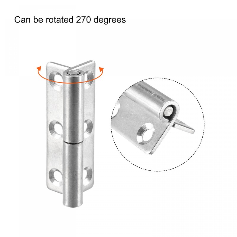 uxcell Lift Off Hinge, 2.5" 304 Stainless Steel Left Detachable