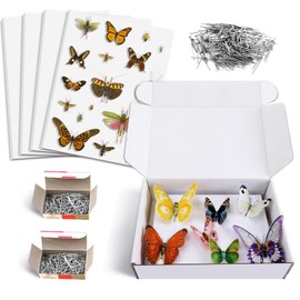 Insect Pinning Kit, Includes Insect Display Case, 5 Pcs Eva Foam Insect Pinning Board, 500 Pcs Insect Pins for Butterfly Bugs Collection Project and Specimen Displays