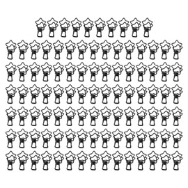 100Pcs Paper Binder Clips Cute Star Shape Metal Small Binder Paper Clips for Documents Certificates Tickets Clothes Black
