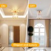 ALLOMN Golden Crystal Ceiling Light, Modern Crystal Ceiling Light, Semi-Flush