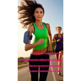 Sweatproof Workout Arm Band with Phone Holder & Cup Pouch, Water Bottle Carrier, for Running, Walking, Hiking Blue (Fits Most Phones & Bottles)