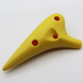 Aestivate Plastic Ocarina Instrument 12 Hole Ocarina Alto C 12-Hole Ocarina Instrument Easy Instrument for Children, Beginners Pointed Ocarina(Yellow)