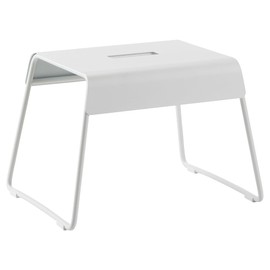 Zone Denmark Stackable Steel Stool-Non-Slip Foot Pads| Space-Saving | Perfect for Bathroom, Kitchen, and Bedroom Organization, Enhance Your Home décor and functionality-(15.4"x11.8"x10.8") Soft Grey