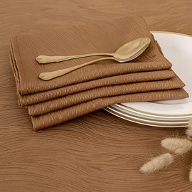 maxmill Fall Cloth Napkins 20 x 20 Inch Swirl Pattern Soft Comfortable and Luxury Serviette for Harvest Thanksgiving Family Dinners Weddings Parties and Banquets Set of 4 Pieces, Fall Leaf