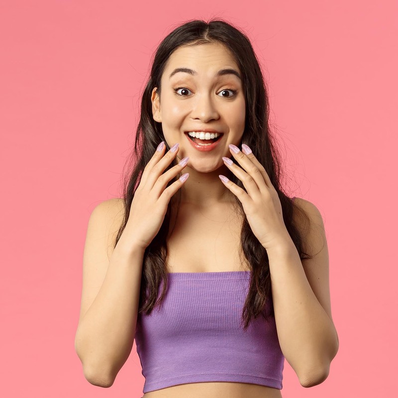 24 Pieces Press On Nails False Nails French Tip Fake