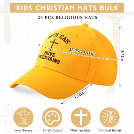 Shyyween 24 Pcs Christian Hats Bulk for Sunday School Gifts Jesus Hats Bulk Religious Church Gifts Baseball Caps for Easter