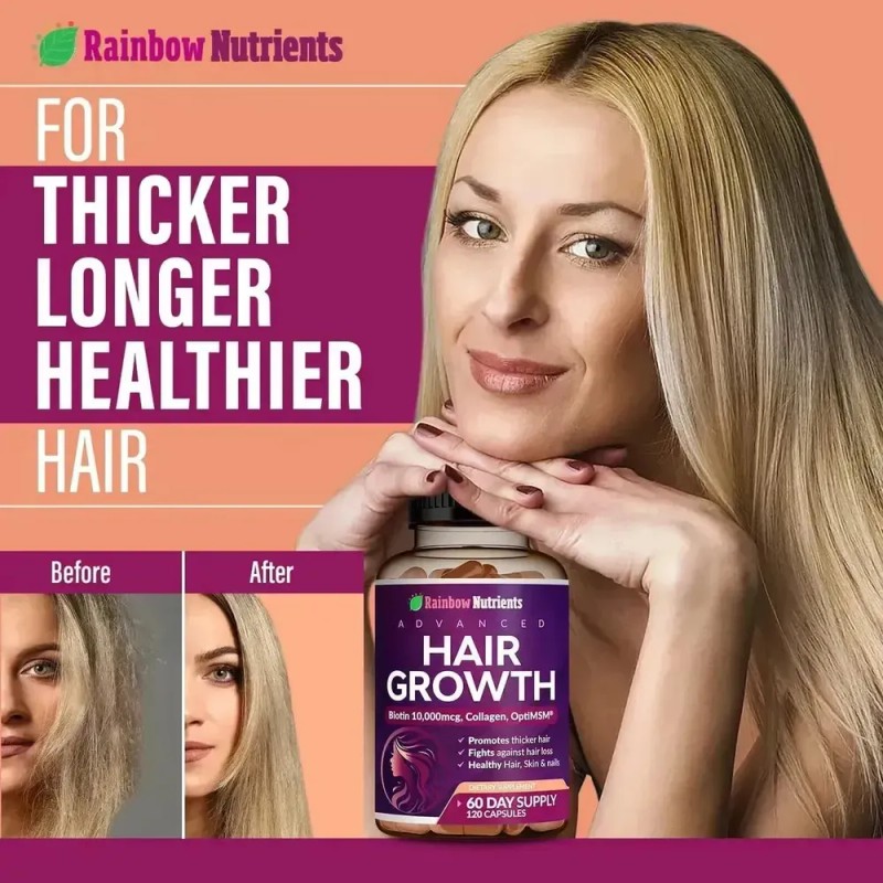 2pcs Rainbow Nutrients Vit. Crecimiento Cabello 120 Cápsulas