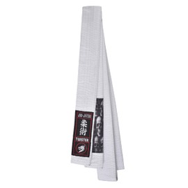 Twister Jiu Jitsu BJJ Belt 1.5” Wide for Men Women Adults | Premium Cotton with Woven Patch | 9 Row Stitching | (White (Skull), A3)