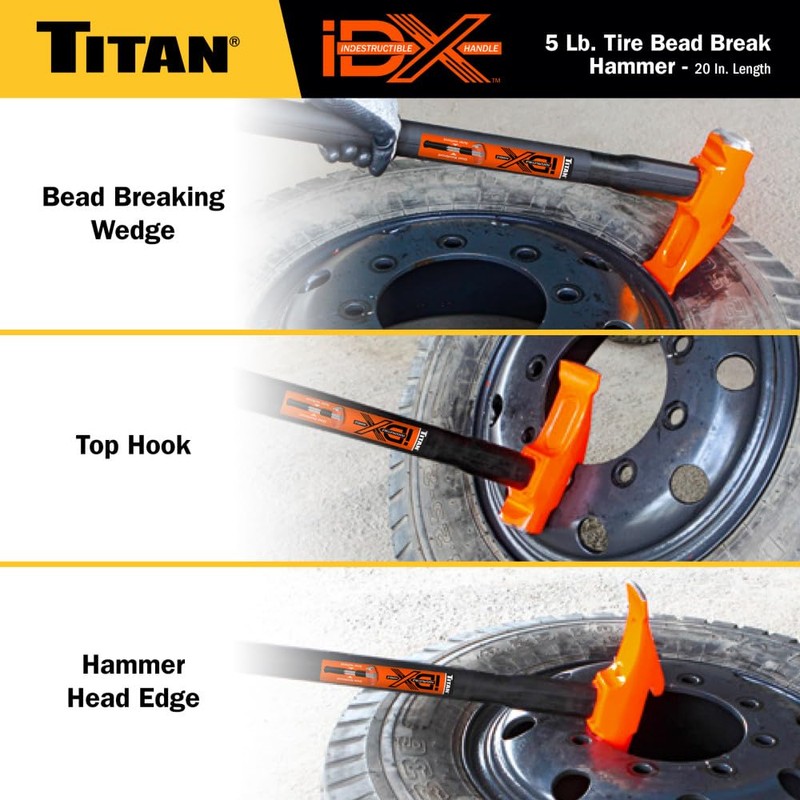 Titan iDX 63625 5lb Tire Bead Breaker Hammer with 20"
