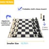 HOLYKING Cloth Chess Set 15.7'' Chess Board Rollup Compact Easy