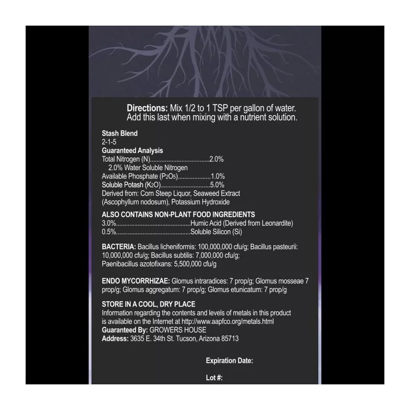 Growers House AG Solutions Stash Blend • 60g Pouch •