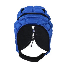 Kids Youth Adjustable Rugby Helmet Soft Padded Football Headgear Anticollision Cap with Chin Strap Soccer Head Protector Cap Football Hockey Headguard Protective Headgear