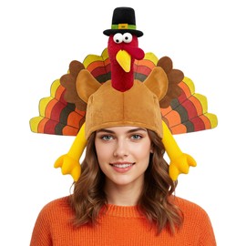 Dnicukii Thanksgiving Roasted Turkey Hat, Funny Novelty Turkey Hat for Adults Thanksgiving Party Favor Supplies