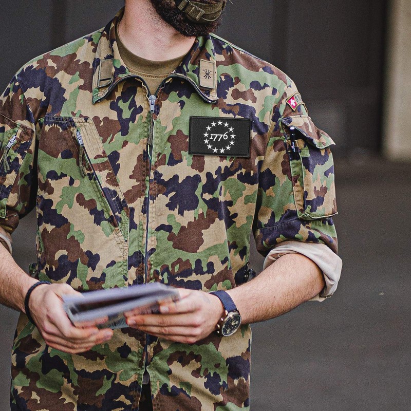 1776 Patriot Tactical Morale Patch Milltary Embroidered Applique Fastener Hook