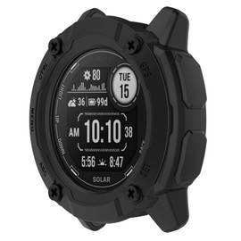 SHEAWA Garmin Instinct 2X Case Cover for Garmin 2X Protective Case TPU Rubber Protective Cover Shockproof Accessories (Black+Army Green)