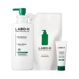 LaboH Hair Loss Relief Scalp Strengthening Shampoo 400ml + 400ml (Refill), 1 unit / 라보에이치 탈모완화 두피강화 샴푸 400ml + 400ml(리필), 1개