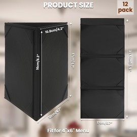 IVWNNN Table Tents 12 Pack Menu Cover Triangle Table Tent Menu Holders 4 x 6 Inch 3 Side Leatherette Menu Covers for Restaurant, Cafe, Bar, Wedding, Green Packaging