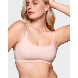 INLYRIC Women's Inbarely Bralettes Cami Bras No Underwire Wireless Seamless Unlined Comfort Sports Bra Gentle Rose Medium