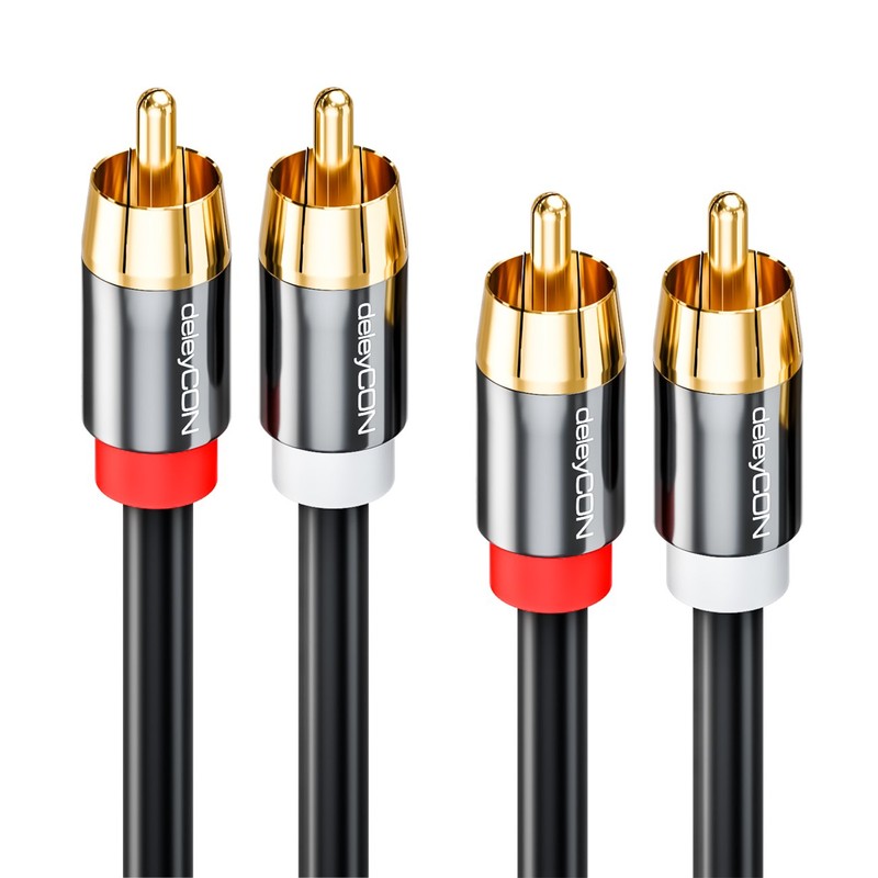 deleyCON PREMIUM 2m HQ Stereo Audio RCA Cable - 2x