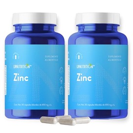 LIV NUTRITION  Zinc Con Lecitina De Soya 650 Mg  60 Cpsulas Pequeas Veganas Sin Gluten  Pack 2 Frascos  Suplemento Alimenticio 100 Natural  2 Meses...