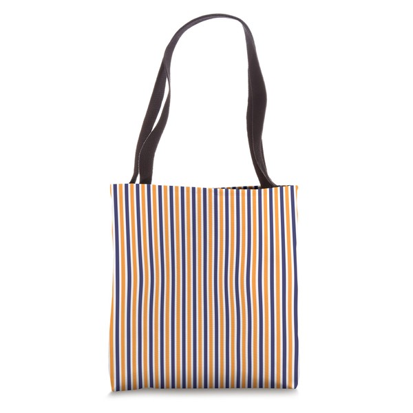 Orange Blue Navy Striped Aesthetic Girly Preppy Stripes Tote Bag