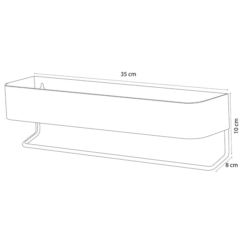 Sealskin Brix Towel Rail with Shelf, Bathroom Shelf with Integrated