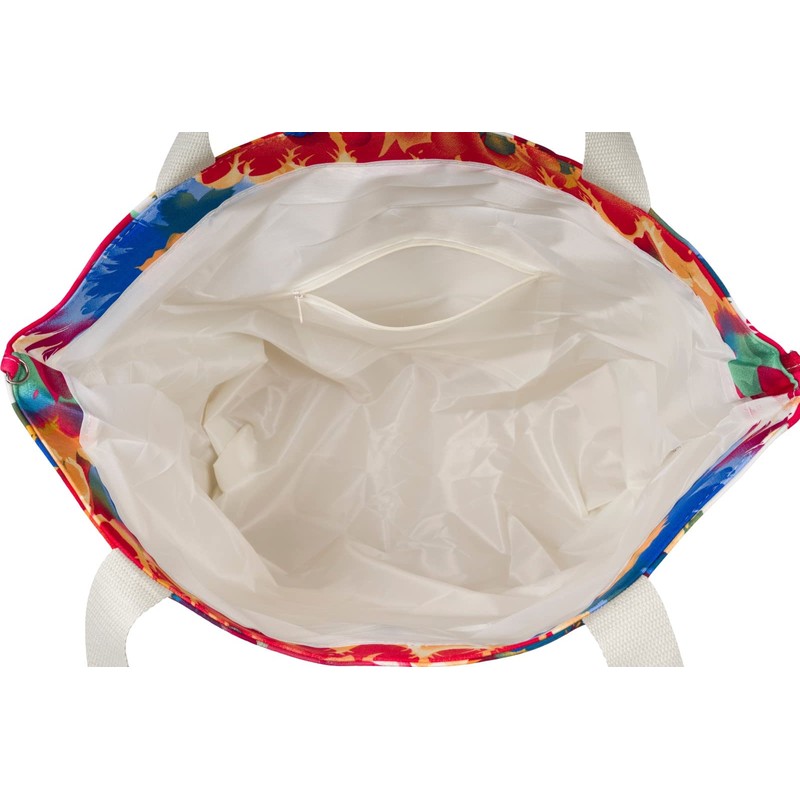 styleBREAKER 02012389 Women's Beach Bag with Colourful Floral Pattern Print,