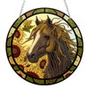 EOBROMD Horse Diamond Art Hanging Ornament Kits, Sunflower Acrylic Diamonds