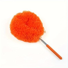 [Extendable Microfiber Duster] Extendable Microfiber Duster | Versatile & Washable & Reusable for High Ceilings, Fans, Furniture & Cars:_Orange