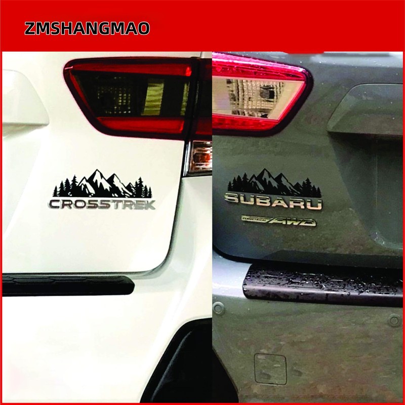 Mountain Forest Car Decal Sticker, 7 Inch Black Badge Decals,