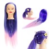 Blue Pink Hair Mannequin Training Head with Holder Hair Styling