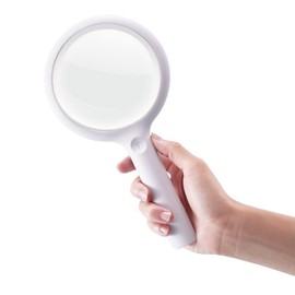 LHWCCPIT Rechargeable Magnifying Glass with 20 LED Light, 30X Handheld Large Magnifying Glass Light with 3 Modes, Illuminated Lighted Magnifier for Seniors Reading, Inspection, Coins, Jewelry