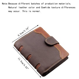 East Rain Men's Cool Eagle Wolf Horse Totem Cowhide Leather Vertical Wallet Zipper Multi-card Cardholder, Wolf Totem B, Retro