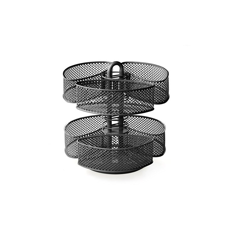 Nifty Organizing Carousel – Black Powder Coat Finish, Spins 360-Degrees,