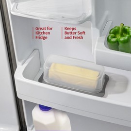 Signoraware Butter Dish with Lid -Butter Keeper Container with Clear Lid for Countertop, Frige- Durable Plastic, Unbreakable Standard Butter Dish Holder For Home, Camping, Multipurpose Bpa Free- Grey