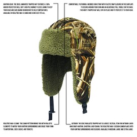 HOT SHOT Duck Commander x Men's Deke Trapper Hat – Realtree Max-5 Camo, Insulated, Outdoor Waterfowl Hunting Hat