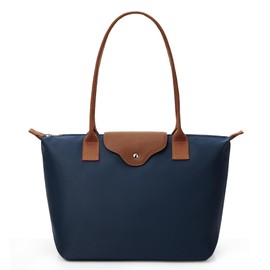 KALIDI Large Handbags for Women Foldable Tote Bag with Zip Waterproof Nylon Women's Totes Top-Handle Bags for Work,School,Travel,Leisure,Shopping