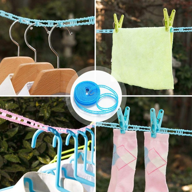 ORIJOYNA 3 Pack 16.4 ft Clothesline Cloths Drying Rope Portable