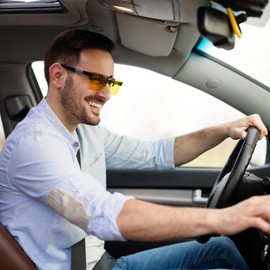 Musivon Clip on Night Driving Glasses for Men Women - Polarized UV Protection Anti-Glare Over Glasses Flip Up Night Driving Glasses