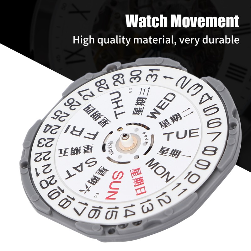 VJ33 Watch Movement Replacement Day Date Calendar Movement Watch Repair