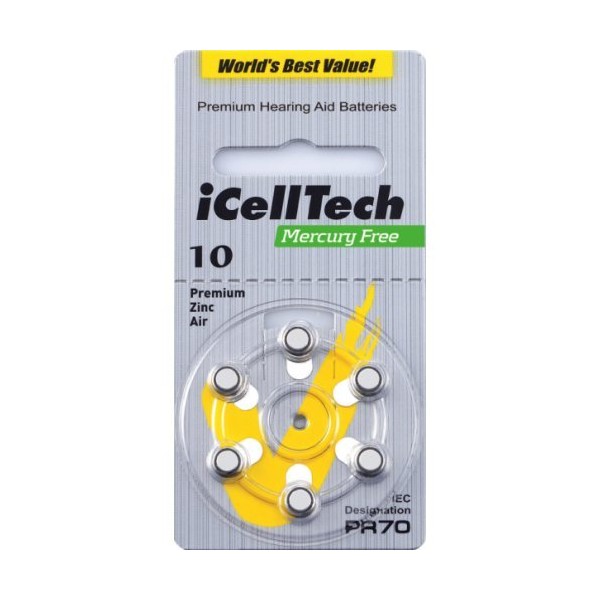 iCell Tech Size 10 Hearing Aid Batteries **Platinum**