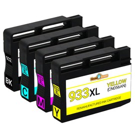 Houseoftoners Remanufactured for HP 932 & 933XL Ink Cartridge High Yield Replacment for HP 932 & 933XL Officejet 6100 6600 6700 6100e 7610 7612-4-Pack (Multicolor)