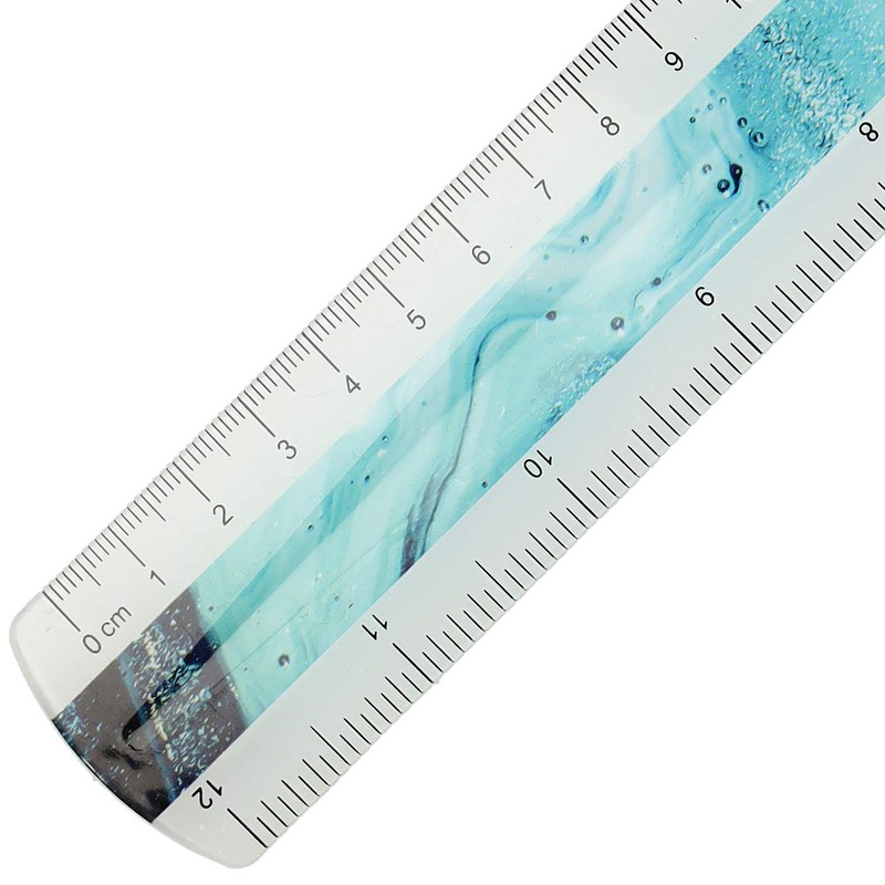 Westcott E-13300 Blue Plastic Ruler in Pouring Art and Marble