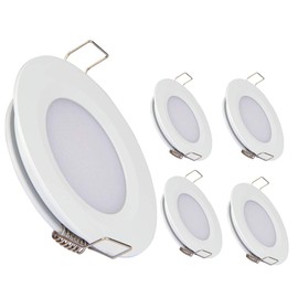 acegoo RV Recessed Ceiling Light 2-3/4” Full Aluminum 12V Dimmable LED Puck Light for Campervan Truck Caravan Boat Roof Under Cabinet Lighting, Flush Mount Cutout 2-1/4" (White,Cool White) 4 Pack