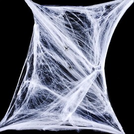 Stretchable Spider Web Halloween Decorations with Fake Spiders – Spooky Indoor and Outdoor Party Decor