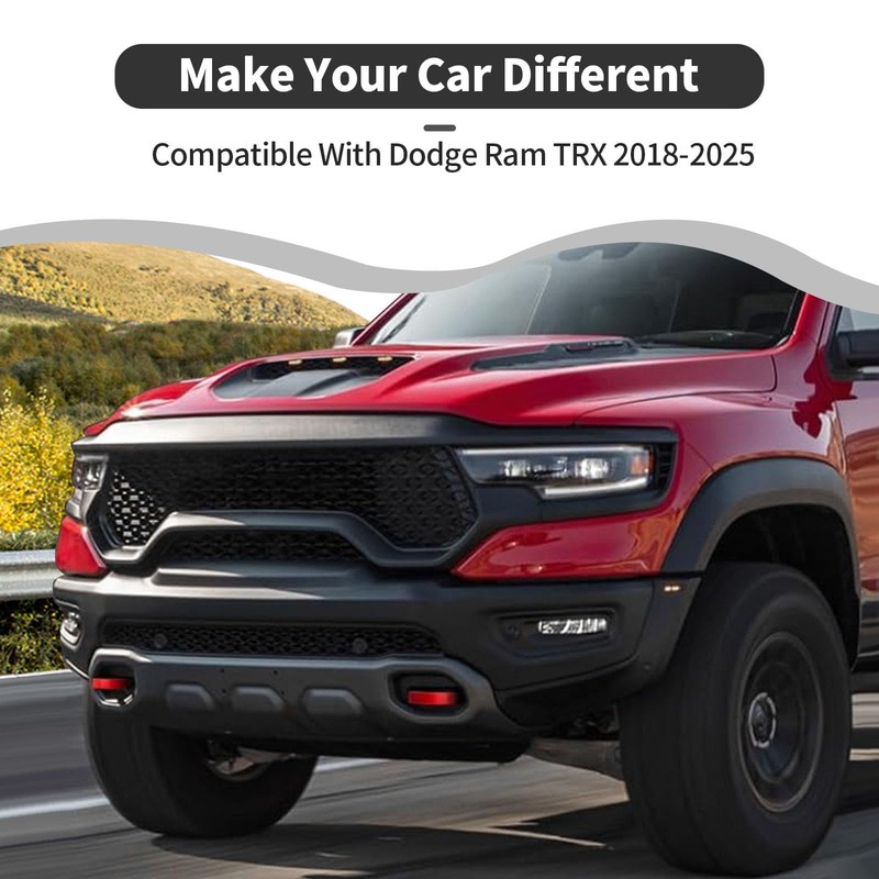 HTHE Front Bumper Tow Hook Covers Compatible with Dodge RAM
