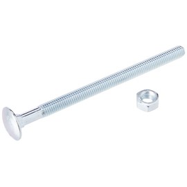 AHC 5053440559480 METRIC MILD STEEL CUP SQUARE BOLTS WITH NUTS (ZINC & CLEAR) M8 X 120mm (PACK OF 10) - Grey(chrome)